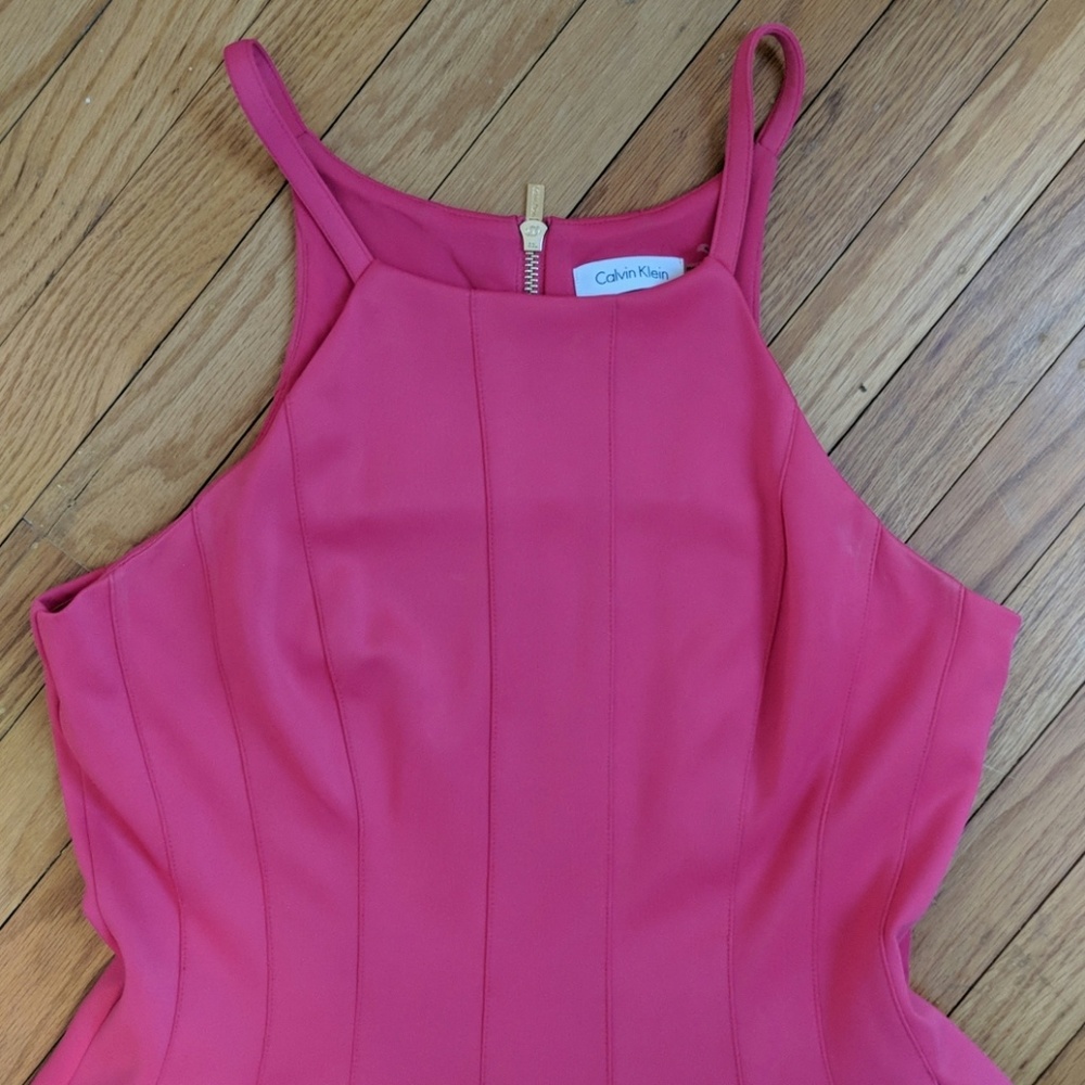 Calvin Klein Hot Pink Midi Dress Size 10 - Picture 2 of 4